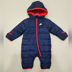 Nike Baby Puffer 1-Piece Snowsuit Navy Red 3 Months